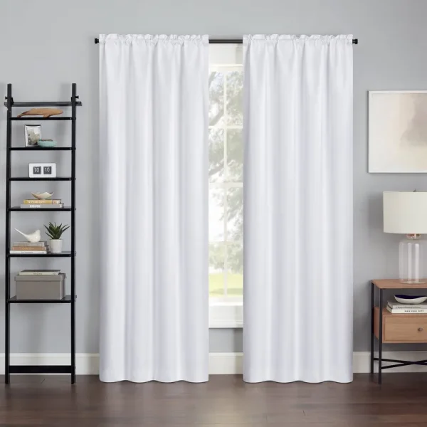 Eclipse Samara Blackout Energy-Efficient Thermal Curtain Panel, 42x63, White
