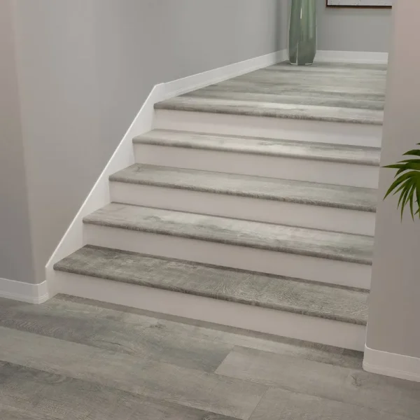 Victoria Home Vinyl 1" Thick x 11.5" Wide x 48" Length Stair Tread Color: Smoke 7904501117