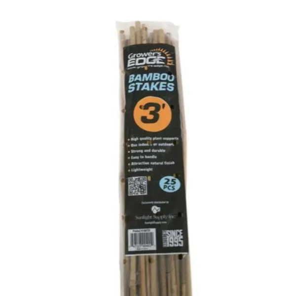 Grower's Edge Natural Bamboo - 25/Bag - 3-ft