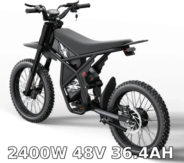 Livelyaant GT73 Electric Dirt Bike for Adults 2400W 48V Electric Motorcycle 1747wh Dual Battery 37 MPH 85 Mile Range Dual Hydraulic Brakes 6 Layers Full Suspension