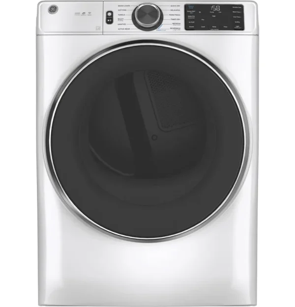 GE 7.8 Cu. ft. White Smart Front Load Electric Dryer with Steam