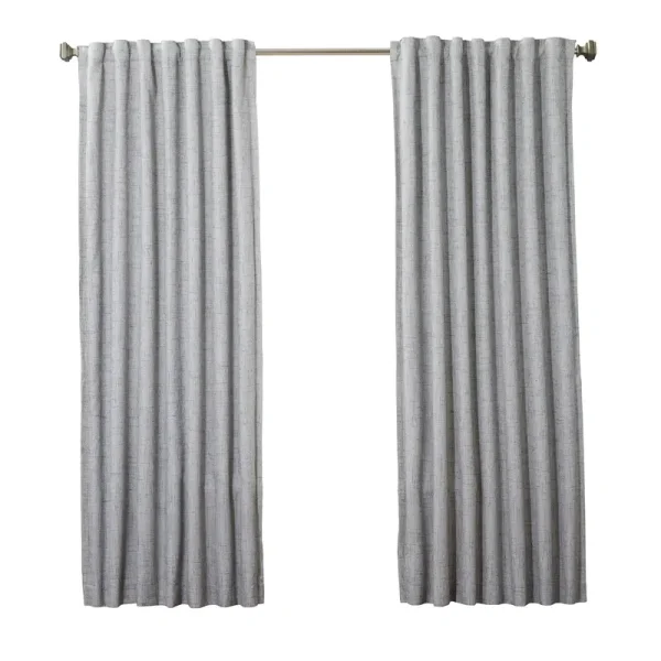 Allen + Roth 84-in Grey Blackout Thermal Lined Back Tab Single Curtain Panel Polyester in Gray | 3491206