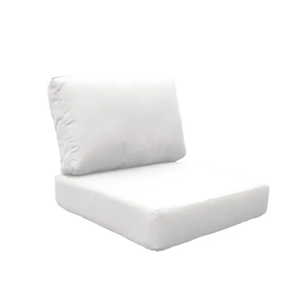 Covers for Low-Back Chair Cushions 6 Inches Thick, White