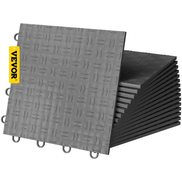 VEVOR Garage Tiles Interlocking Garage Flooring Tiles 12"x12" 25 Pack Graphite