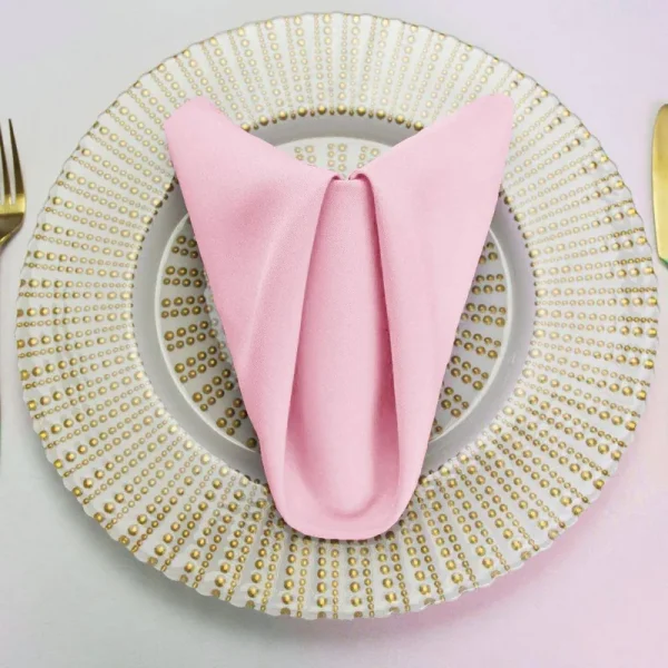 Linentablecloth 20-inch Polyester Napkins (1-Dozen) Pink