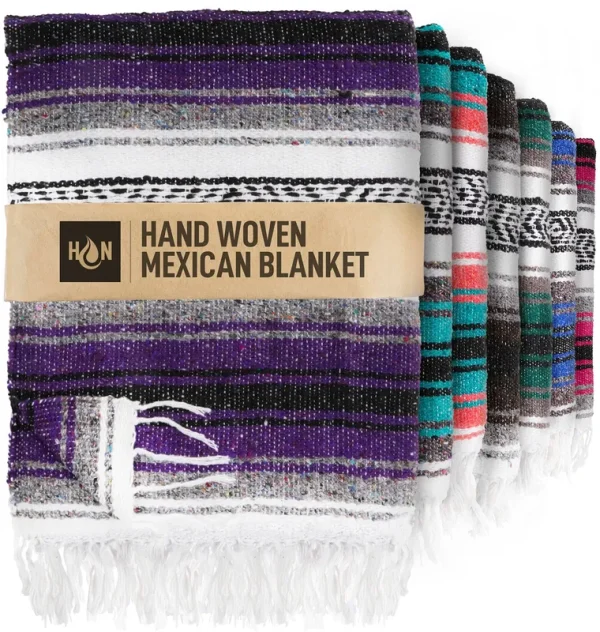Hydration Nation Handcrafted Mexican Blanket, Purple