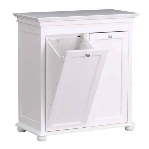Hampton Harbor 26 in. Double Tilt-Out Hamper in White