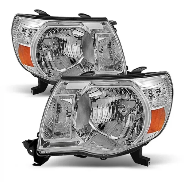 Fits 2005 - 2011 Toyota Tacoma Chrome Headlights Lamps Replacement Pair Left+Right