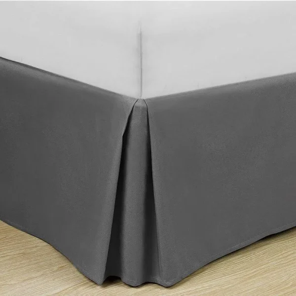 Swift Home Easy Fit Pleated Bedskirt, Size: Twin, Grey
