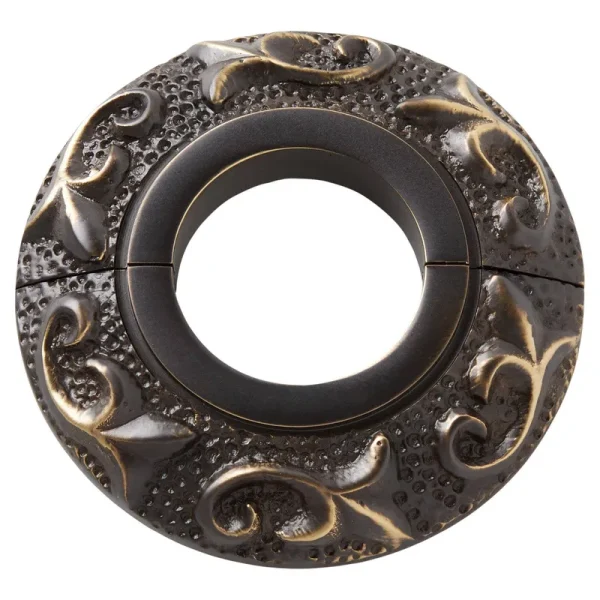 Signature Hardware 907302-0.75 Floral Textured Radiator Flange - Fits 3/4" IPS Pipe Antique Brass Rough Plumbing Pipe and Fittings Flanges
