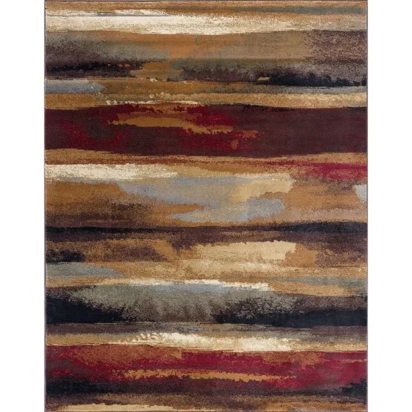 Mettler Abstract Brown/Beige Area Rug - Brown/Beige/Red Wade Logan Rug Size: Rectangle 8'9" x 12'3"
