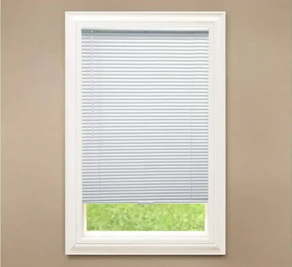 Hampton Bay Gray Cordless Room Darkening Vinyl Mini Blinds with 1 in. Slats-24.5 in. W x 48 in. L (Actual Size 24 in. W x 48 in. L)