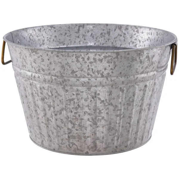 Better Homes & Gardens Galvanized Round Tub, Size: 15 in. D x 9 in. H