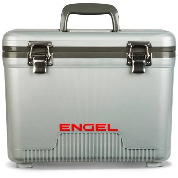 Engel 13 Quart Compact Durable Ultimate Leak Proof Outdoor Dry Box Cooler in Silver with Stain and Odor-Resistant Surface for 18 Cans or 12 lbs of Ice