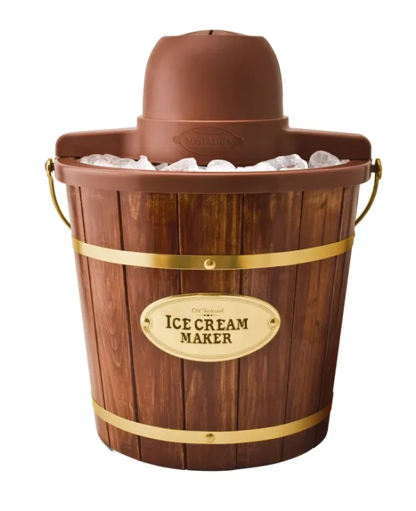 Nostalgia 4-Quart Wood Bucket Ice Cream Maker