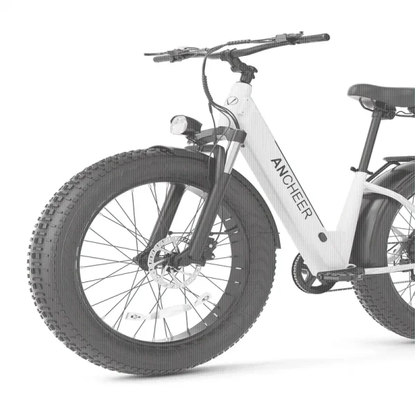 ANCHEER Electric Bike for Adults, 750W Ebike, 28MPH 60miles Electric Mountain Bike, 26" Fat Tire Electric Bicycle with 48V 15AH Battery, Rear Rack, Lockable Suspension Fork, 7 Speed, UL2849