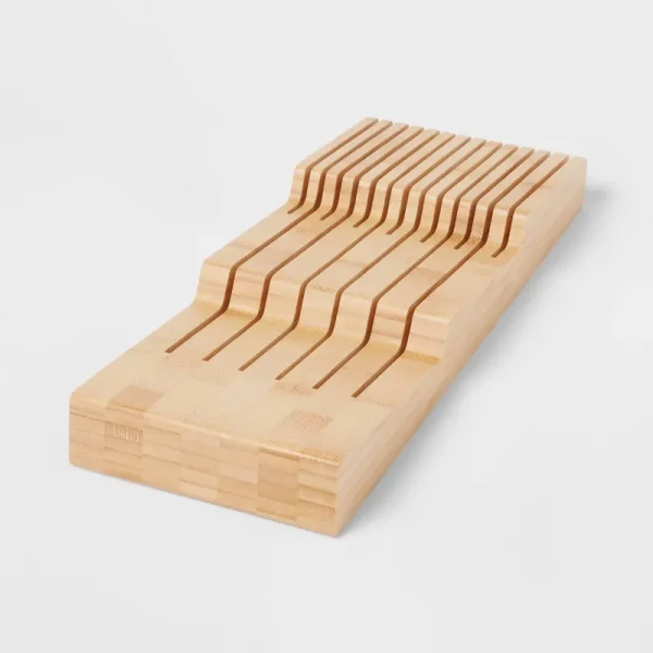 Bamboo in Drawer Knife Organizer Yellow - Brightroom