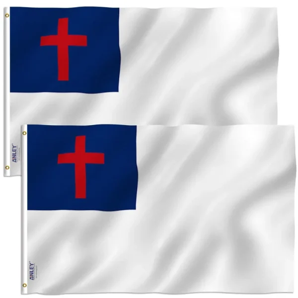 Anley 3x5 Foot Christian Flag - Religious Banner Flags (Pack of 2), White