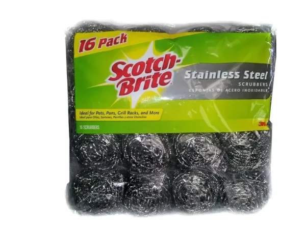 Scotch-Brite Stainless Steel Scrubber, 16 ct
