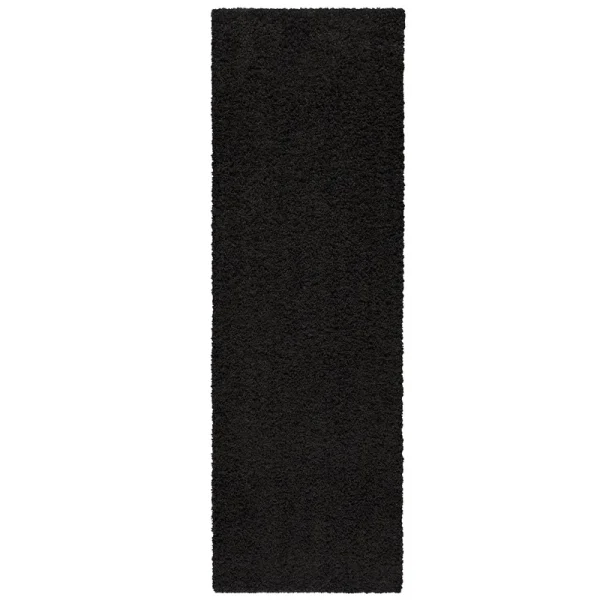 Mainstays 1' 9" x 5' Solid Casual Shag Runner Rug - Black - Each