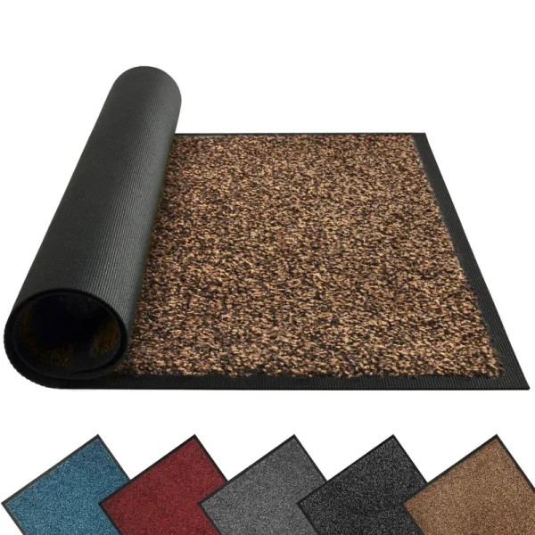 Mibao Dirt Trapper Door Mat for Indoor&Outdoor, 20 x 32, Brown Black,Washable Barrier Door Mat, Heavy Duty Non-Slip Entrance Rug