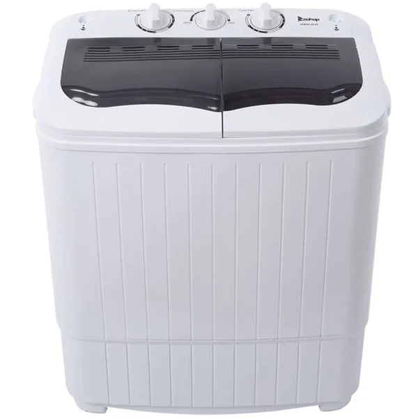 Portable Washing Machine, YOFE Compact Mini Washing Machine, Semi - Automatic Washing Machine, Portable Mini Twin Tub Washing Machine for Camping Apartments, Washer(7.7 lb) /Spiner(6.6 lb), Gray, R4861