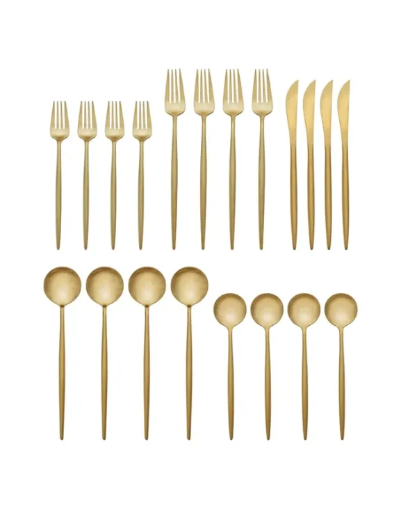 Hampton Forge Zephyr Satin Gold 20-Piece Flatware Set