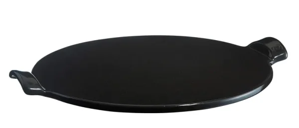 Emile Henry Made in France Flame Top Pizza Stone, BLACK. Perfect for Pizzas or Breads. in The Oven, on Top of The BBQ. Safe Up to 750 Degrees F.
