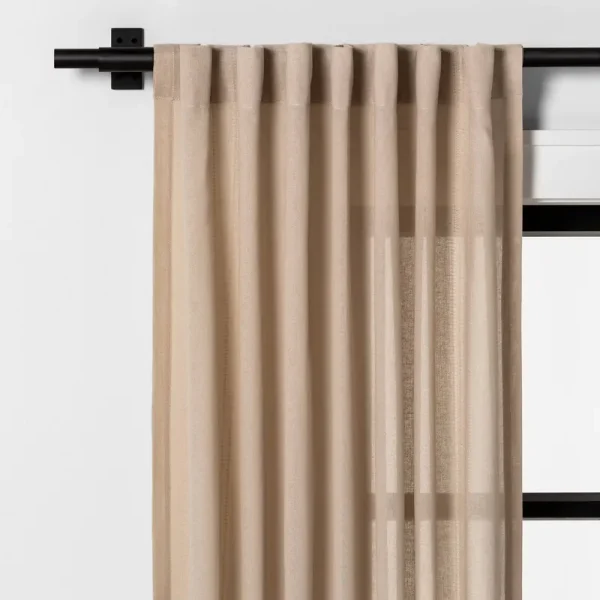 108" Leno Weave Curtain Panel Taupe - Hearth & Hand with Magnolia