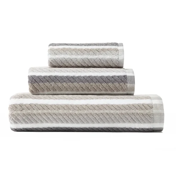 Tommy Bahama Ocean Bay Stripe 3-Piece Towel Set - Shark Grey