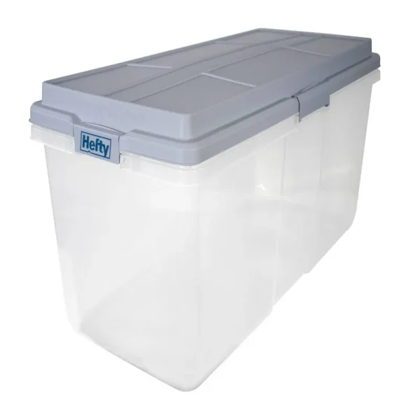 Hefty HI-Rise Clear Storage Container, 24.14" H x 14.24" W x 16.8 inches"