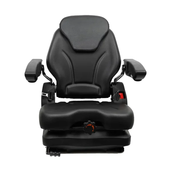 TICSEA Highback Bad Boy Tractor Mower Seat, Adjustable Backrest Headrest and Slide Rails Forklift Seat, Adjustable Armrests Shock Absorber Heavy Duty for Excavator Harvester