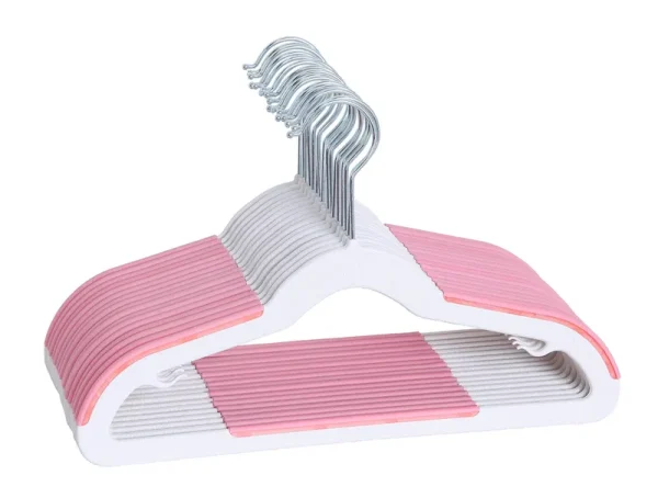 Finnhomy Extra Strong 30 Pack Plastic Hangers for Baby and Kids, Durable Children Clothes Hangers with Non-Slip Pads, Great for