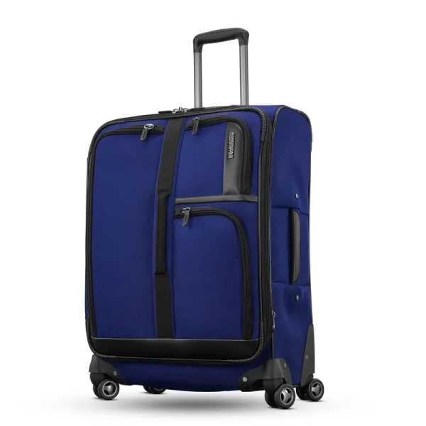American Tourister Cargo Max 25" Softside Medium Checked Spinner Luggage Single Piece - Sapphire Blue
