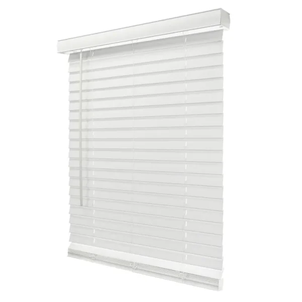 Chicology Basic White Cordless Faux Wood Blinds - 16"W x 60"H