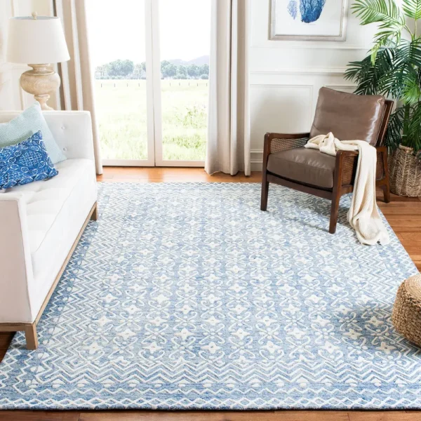 Safavieh Blossom Blue/Ivory 8 ft. x 10 ft. Area Rug