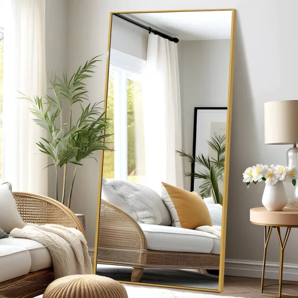 Neutype 71-in W x 32-in H Gold Framed Vanity Mirror | JJ00945ZZE