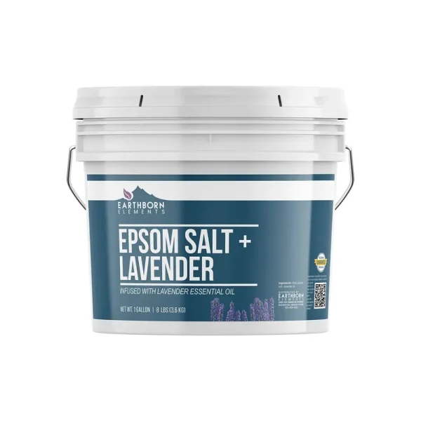 Earthborn Elements Lavender Epsom Salt, Infused with Essential Oil, Always Pure (1 Gallon)