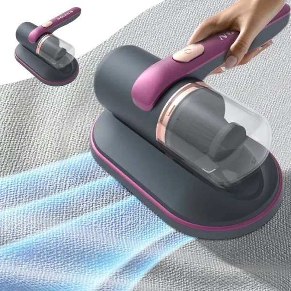 Bed Vacuum Cleaner, Handheld Deep Mattress Vacuum Cleaner with 12KPa Strong Suction, Household High-Frequency Double Beat Cordless Vacuum for