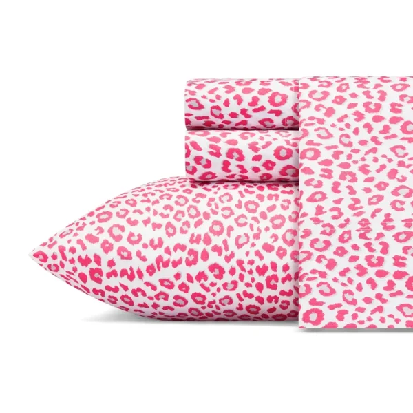 Betsey Johnson Betseys Leopard Pink Queen Sheet Set