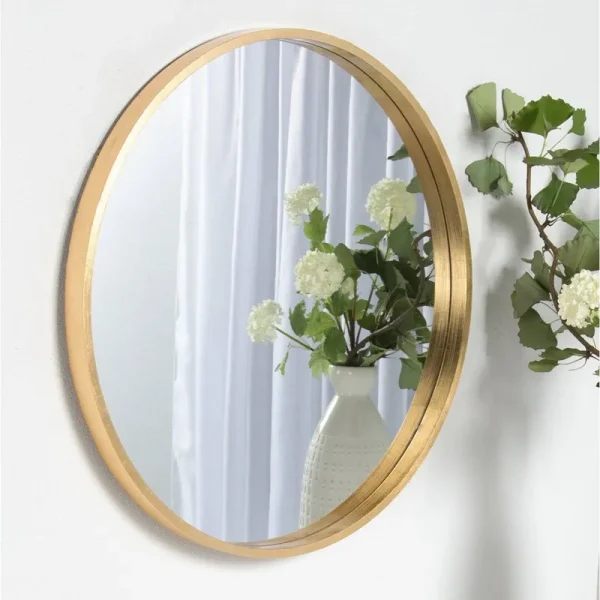 Arranjeet Modern Mirror Size: 21.6" x 21.6", Finish: Gold