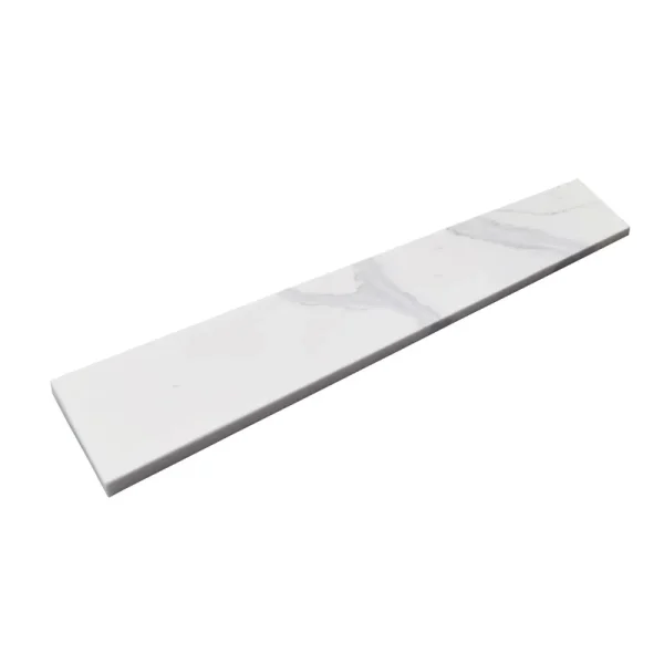 4-in H x 21.25-in L White Quartz Bathroom Side splash