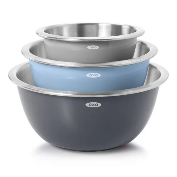OXO 3 Piece Stainless Steel Mixing Bowl Set