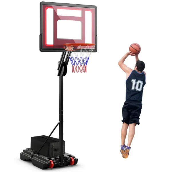 Infans Portable Basketball Hoop System 5 - 10 FT Adjustable W/Weight Bag Wheels Outdoor