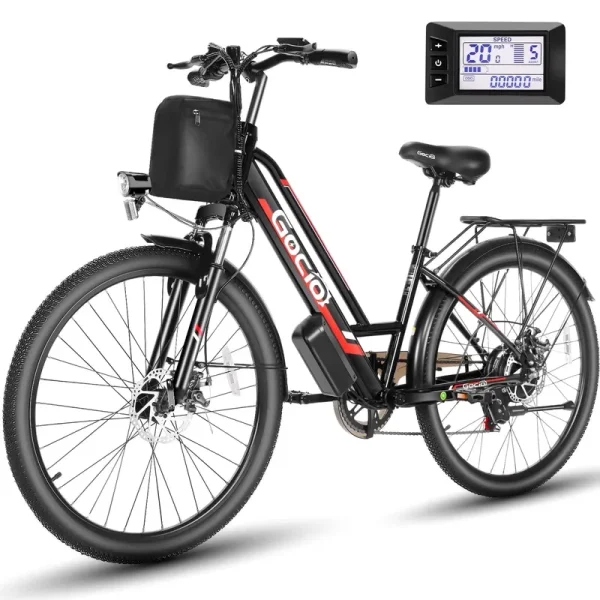 Gocio 26" Electric Bike for Adults, 500W Electric Cruiser Bike, 48V/7.8ah Removable Battery, 7 Speed, City Commuting E - Bike, UL2849