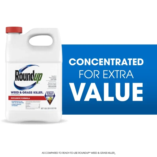 Roundup Weed & Grass Killer? Concentrate, Use in Flower Beds and Other Areas of Your Yard, 1 Gal