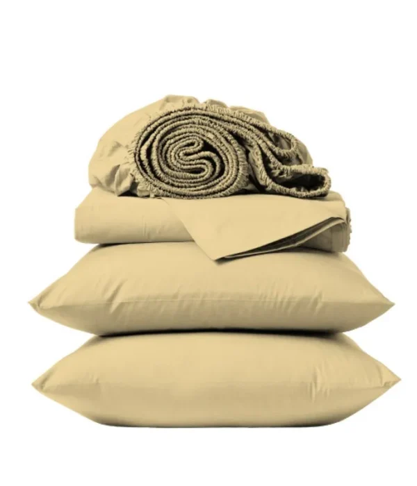 Full 400 Thread Count Ultimate Percale Cotton Solid Sheet Set Yellow - Purity Home