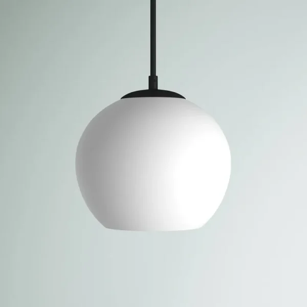 Snead 1 - Light Single Globe Pendant Mercury Row Finish: Black, Shade Color: Frosted White, Size: 9.9" H x 9.8" W x 9.8" D