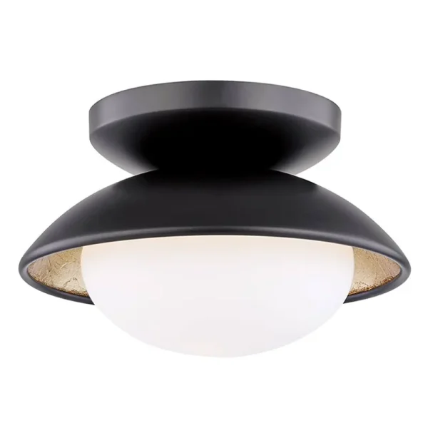 Mitzi Cadence 1 Light Semi Flush Black Lustro/Gold Leaf / Small