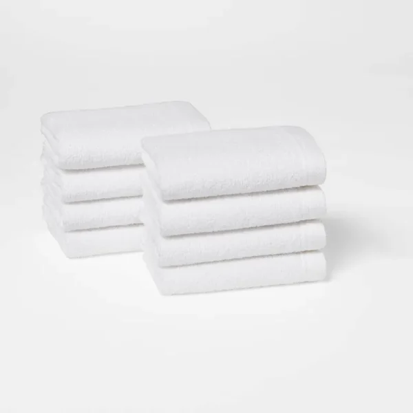 8pk Washcloth Set White - Room Essentials
